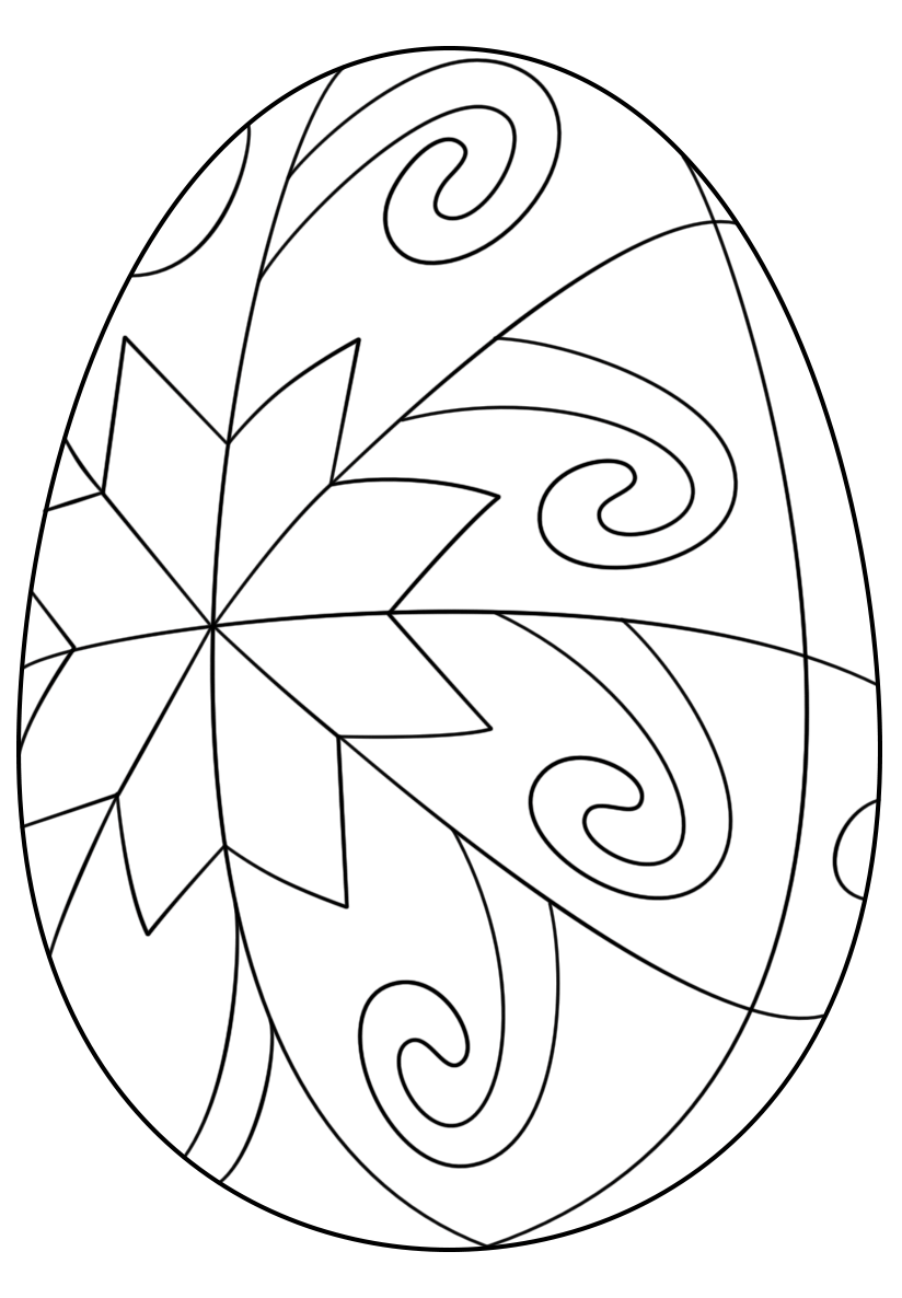 Coloriage Œuf De Pâques Star Pattern - Pâques à imprimer