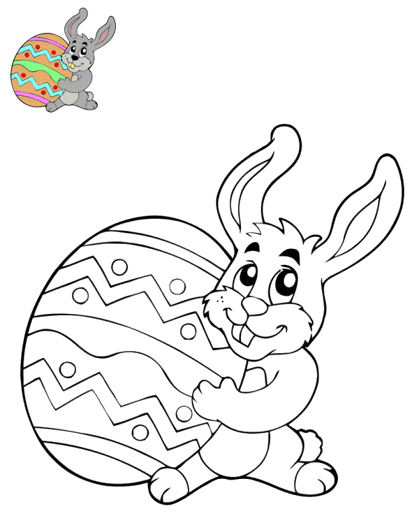 Coloriage Œuf Et Bugs Bunny Pâques - Lapin de Pâques à imprimer