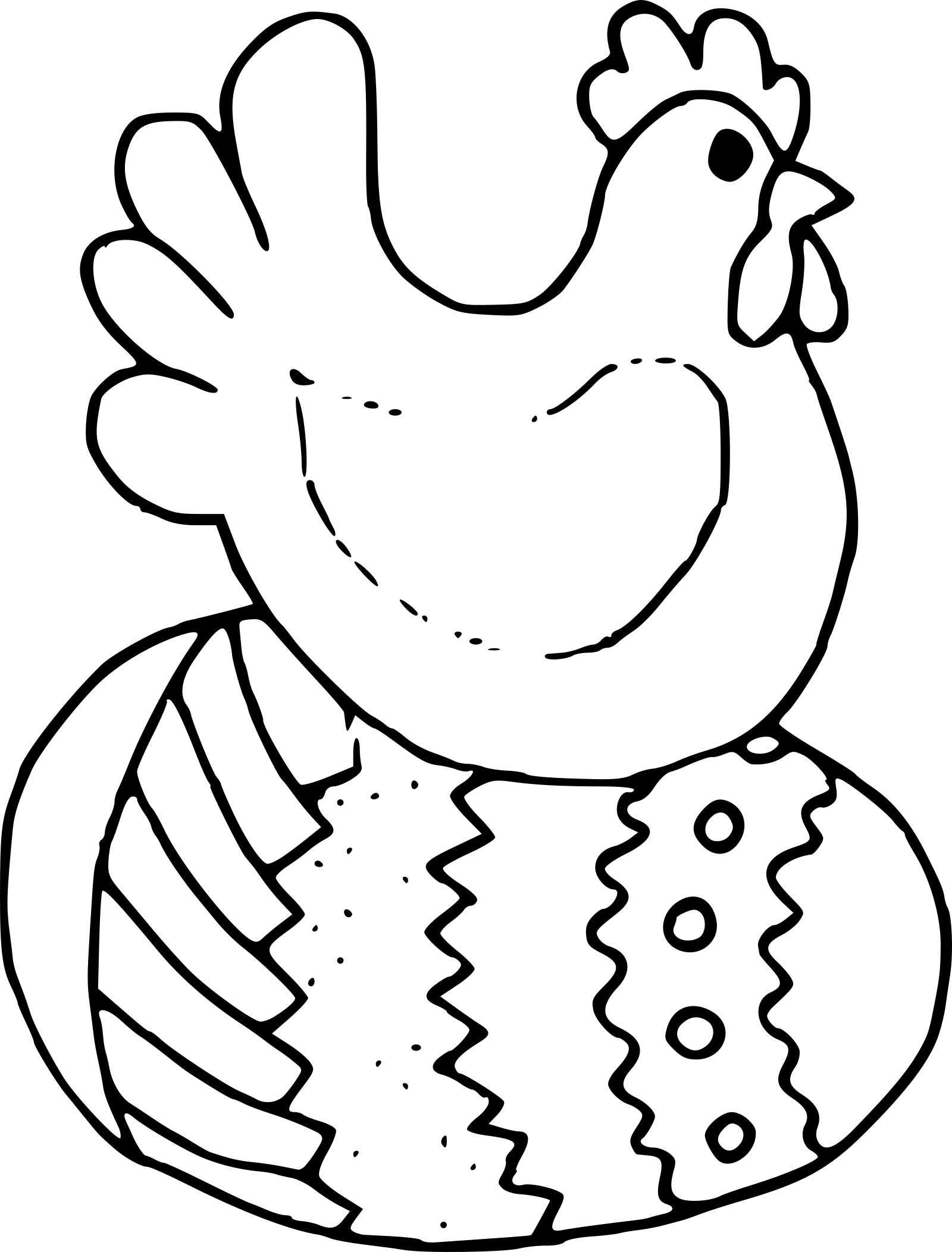 Coloriage Œuf Et Poule De Pâques - Poule à imprimer