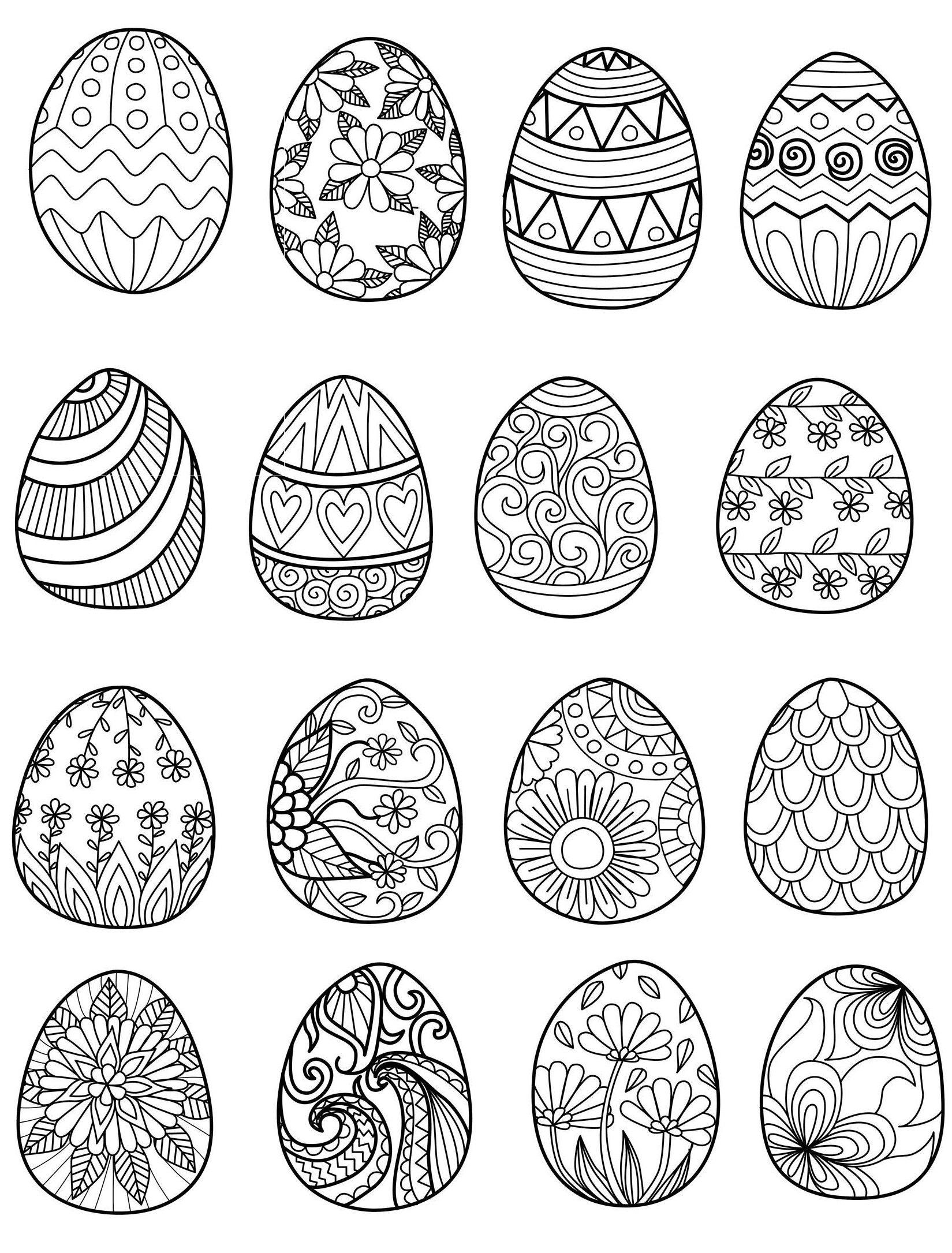 Coloriage Œufs De Pâques Pour Adulte 2 Par Bimdeedee - Pâques à imprimer