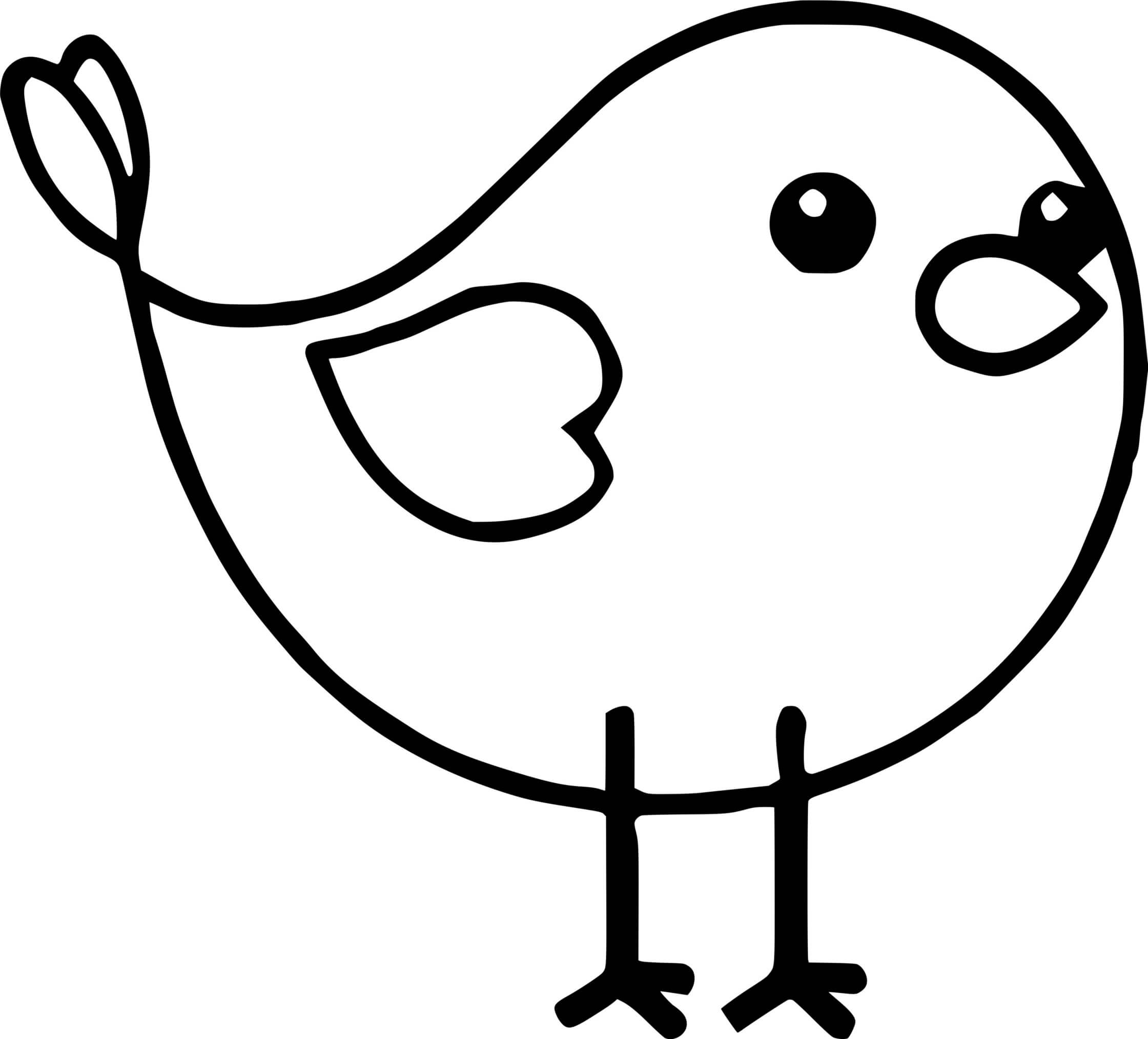 Coloriage Oiseau Facile Maternelle - Oiseau à imprimer