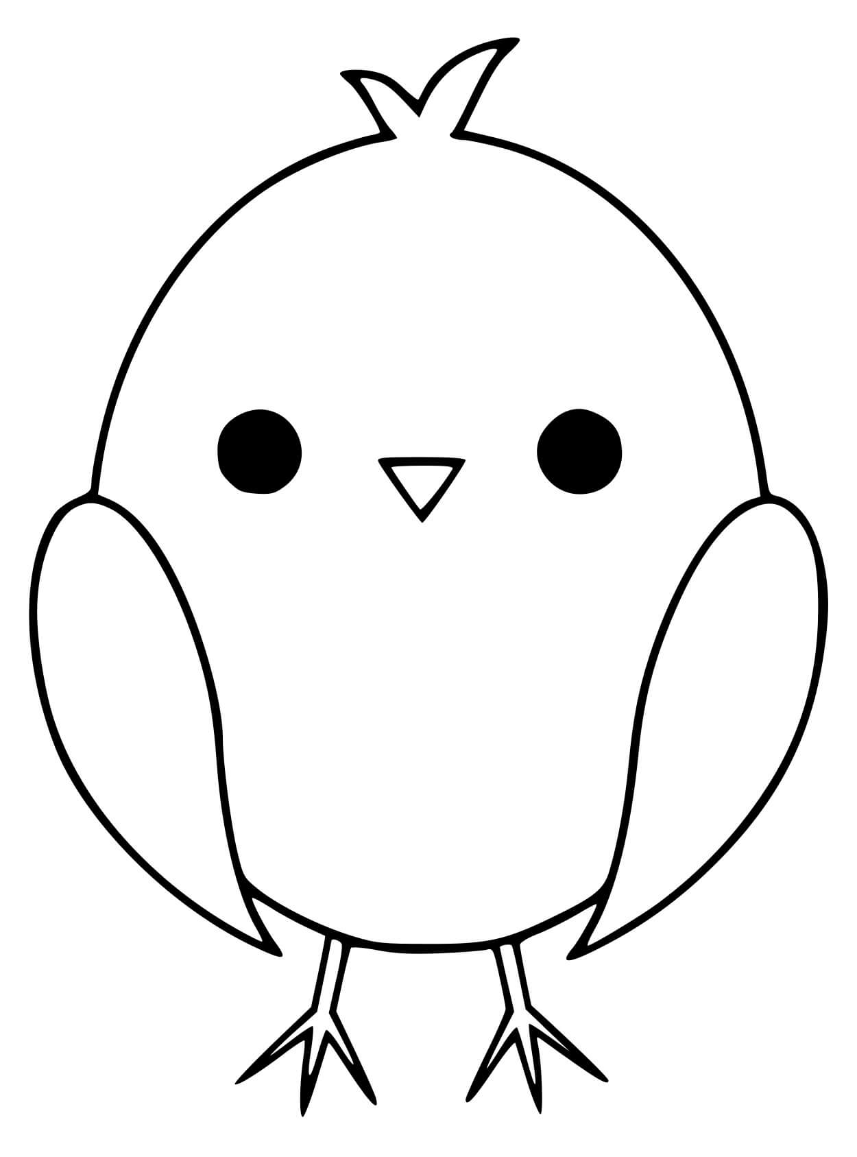 Coloriage Oiseau simple pour enfants - Oiseau à imprimer