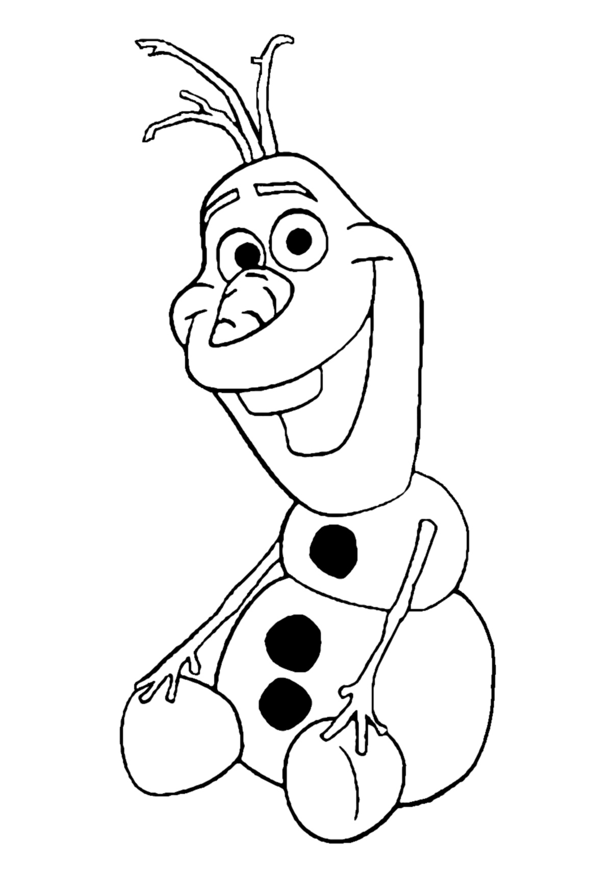 Coloriage Olaf Est Assis - Olaf à imprimer