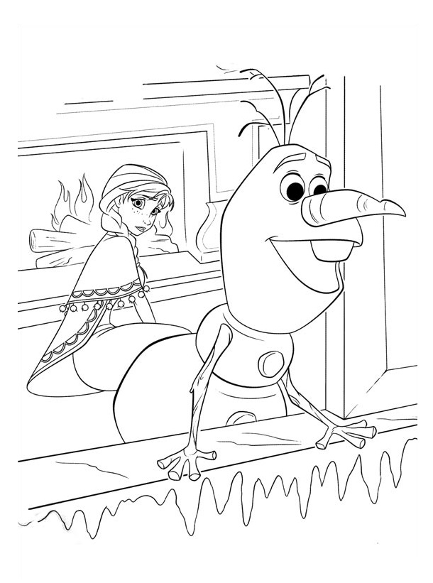 Coloriage Olaf Et Elsa - Olaf à imprimer