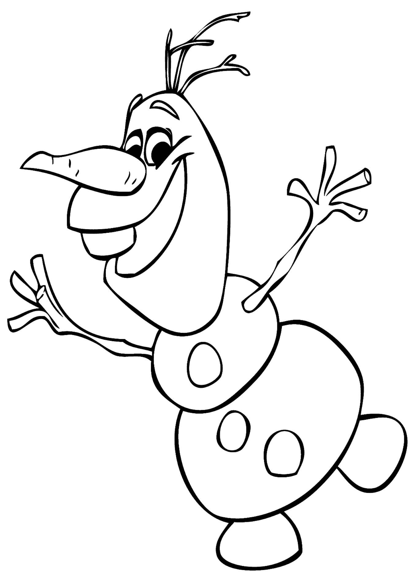 Coloriage Olaf en pleine aventure glacée - Olaf à imprimer