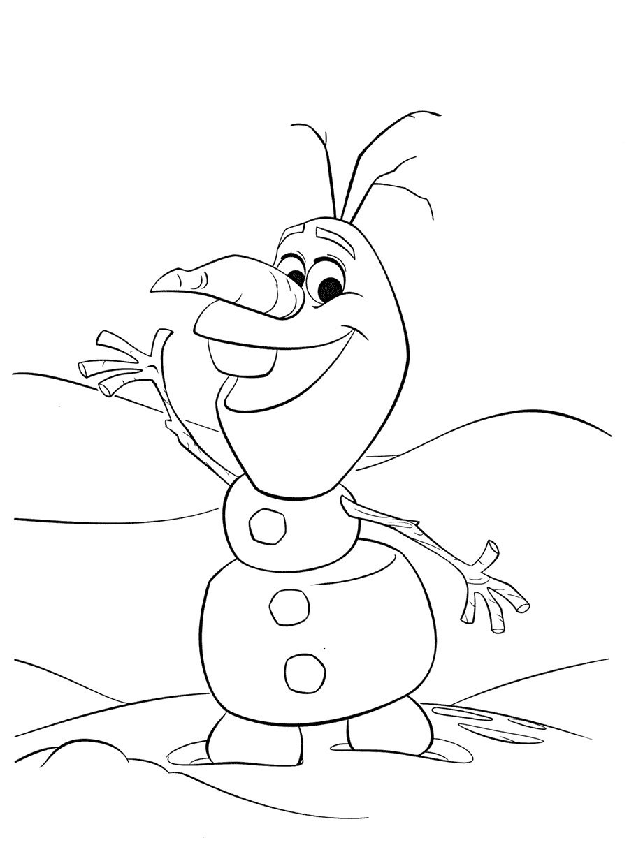 Coloriage Olaf Sur La Neige Disney - Olaf à imprimer