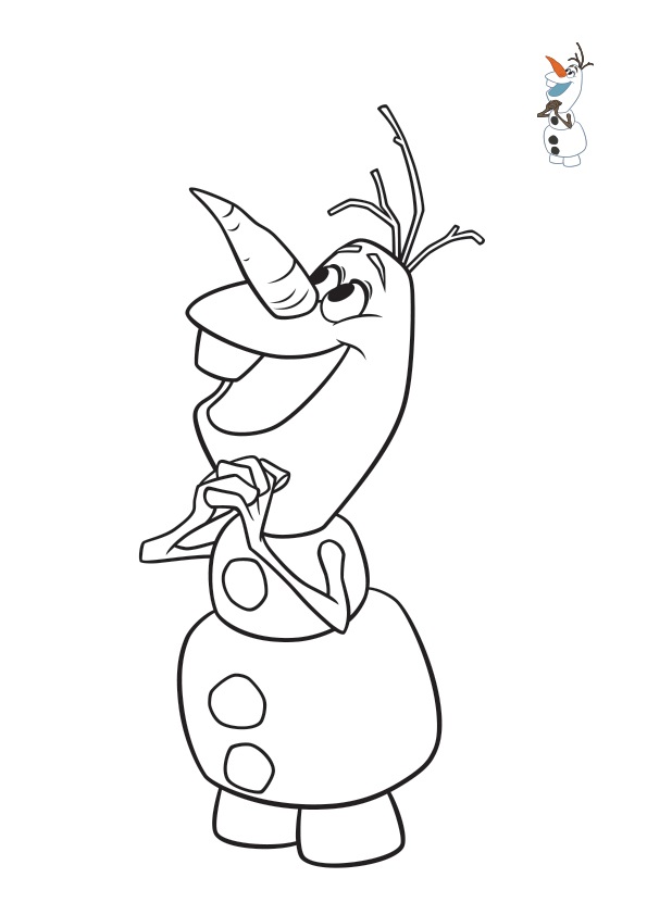 Coloriage Olaf attend Noël - La Reine des neiges à imprimer