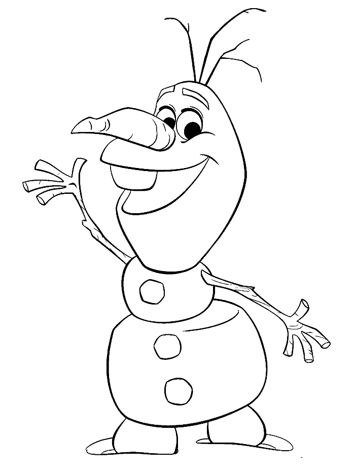 Coloriage Olar Disney Reine Des Neiges - Olaf à imprimer