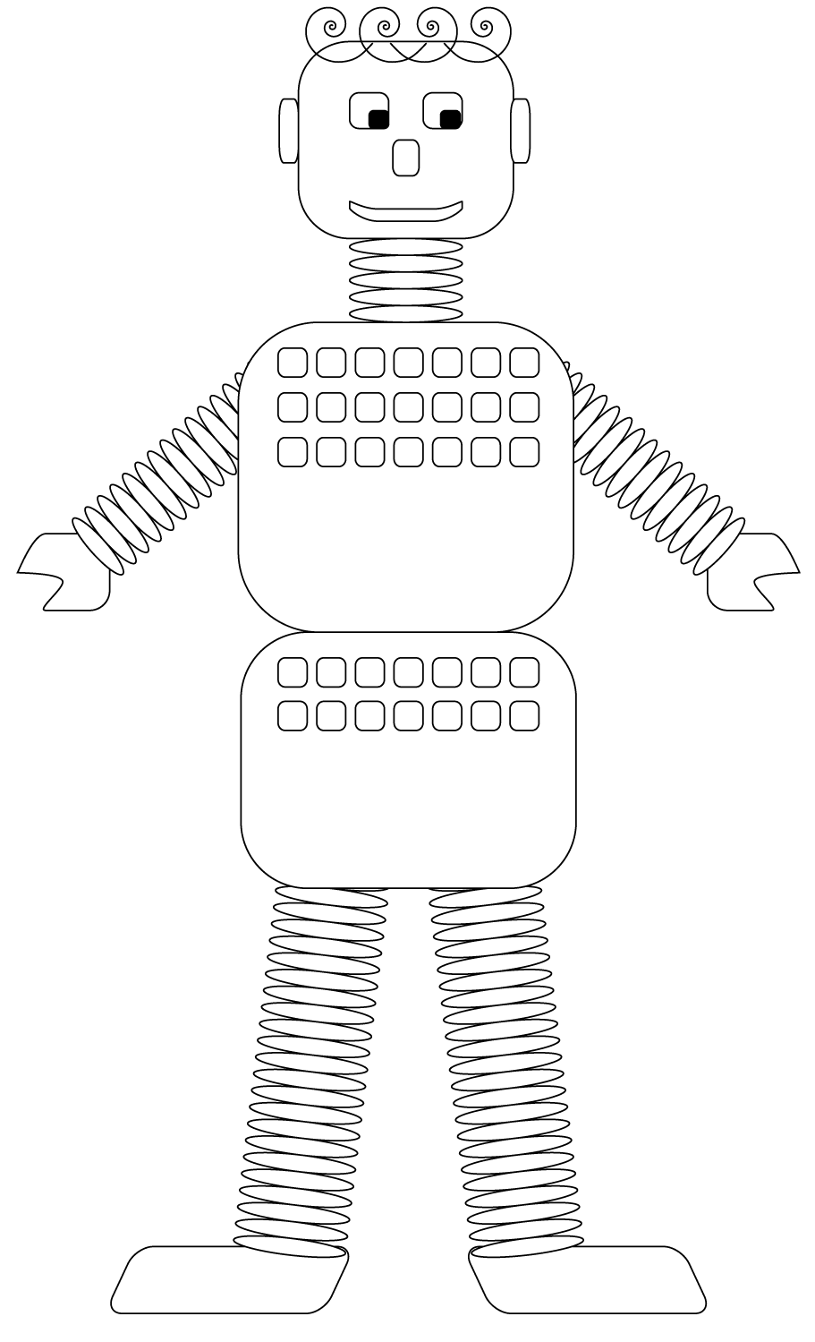 Coloriage Old Style Robot - Robot à imprimer