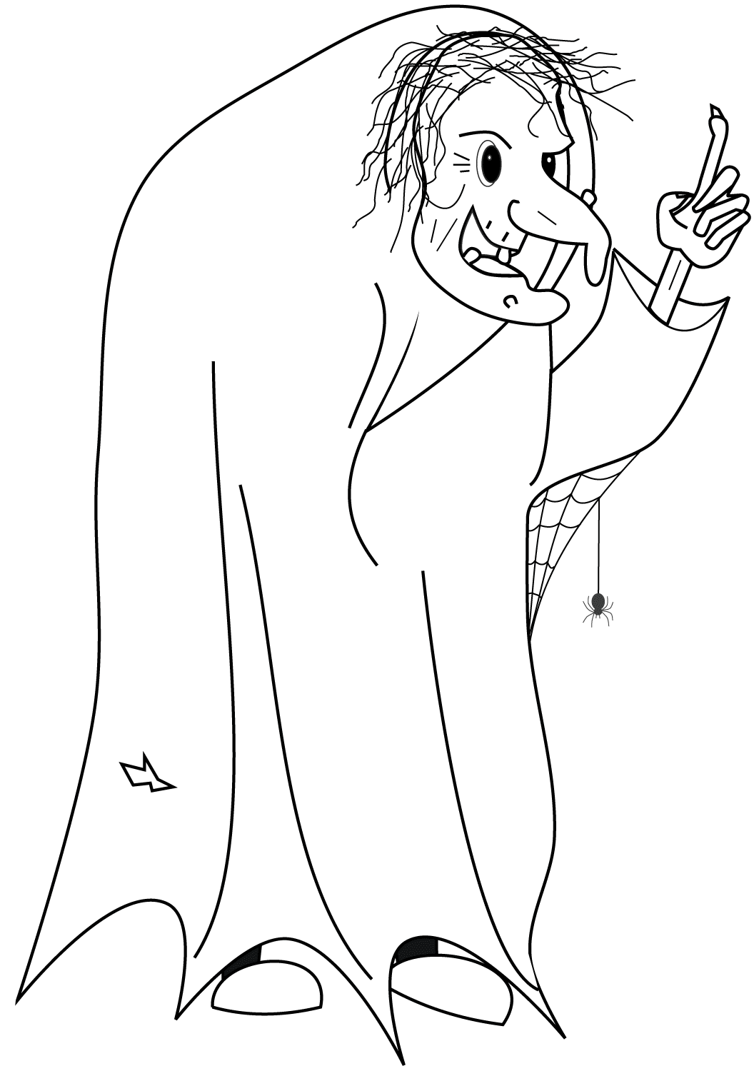 Coloriage Old Witch Halloween - Halloween à imprimer