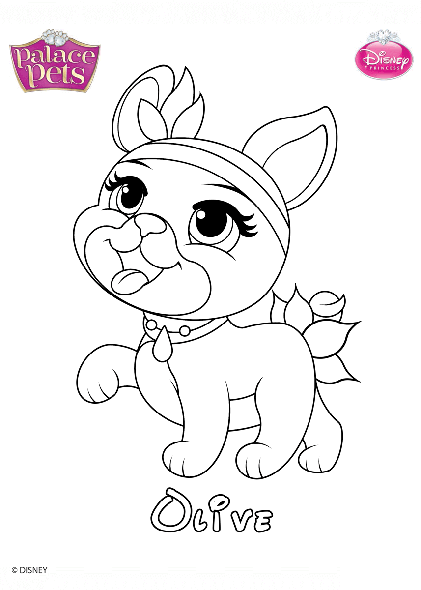 Coloriage Olive Princess Disney - Palace pets à imprimer