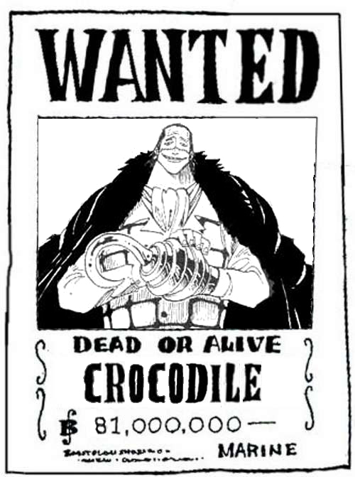 Coloriage One Pièce Wanted Crocodile Dead Or Alive - One piece à imprimer