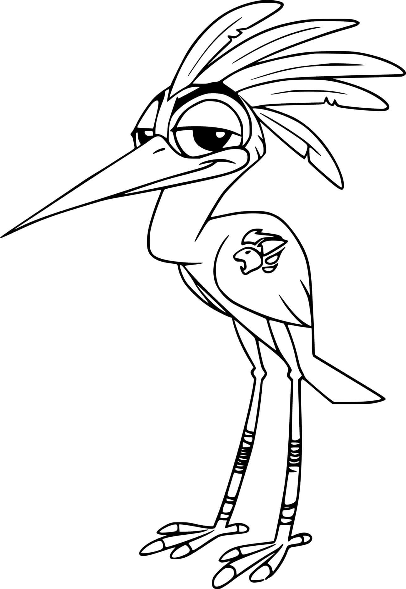 Coloriage Ono Egret - La Garde du Roi lion à imprimer