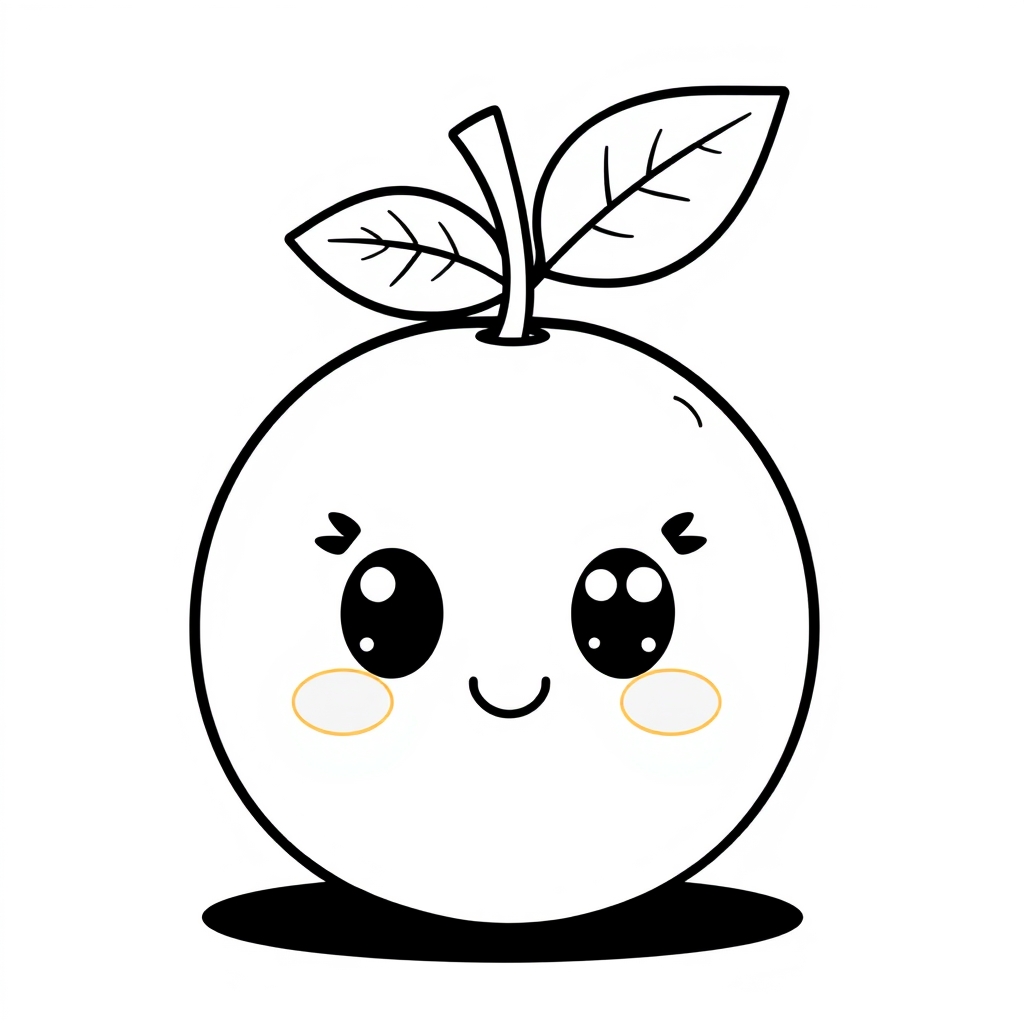 Coloriage Orange 4 Fruit Kawaii - Kawaii fruits à imprimer