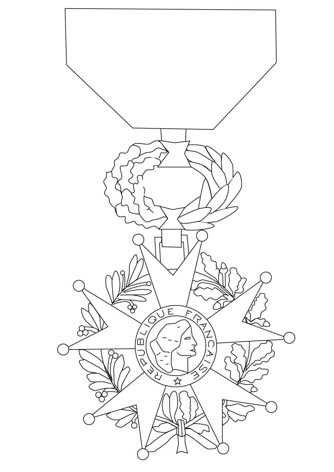 Coloriage Ordre National De La Legion D'honneur - France à imprimer