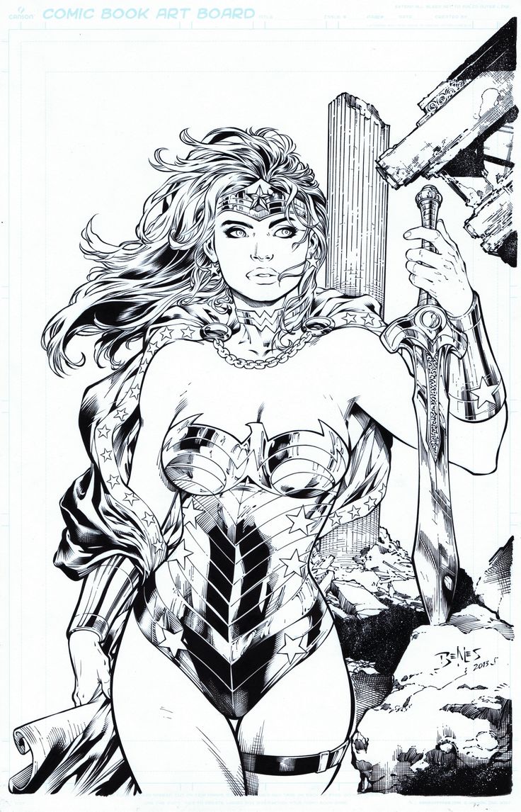 Coloriage Wonder Woman héroïne DC Comics - Wonder woman à imprimer