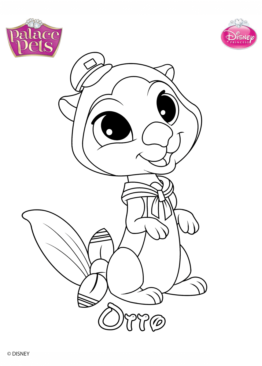 Coloriage Otto Princess Disney - Palace pets à imprimer