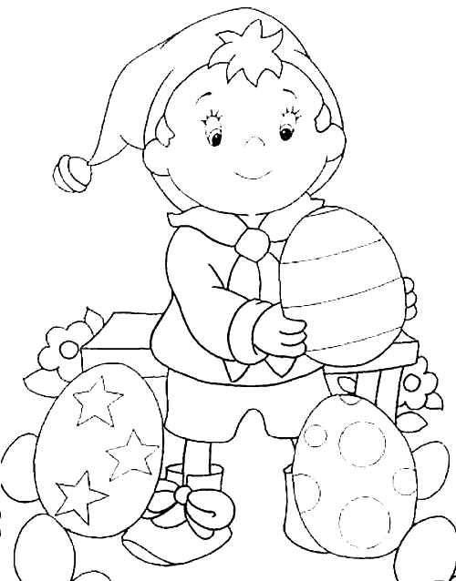 Coloriage Oui Oui Avec Des Œufs - Oui oui à imprimer
