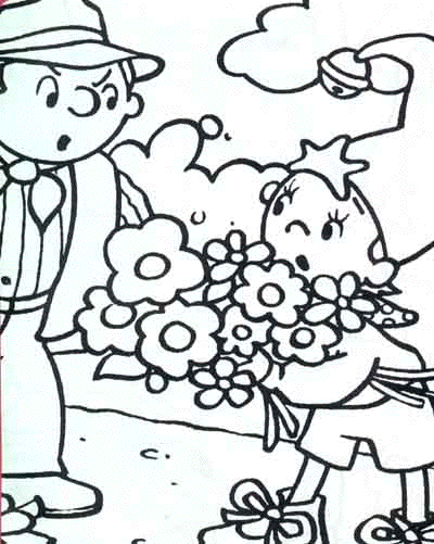Coloriage Oui Oui Cueille Des Fleurs - Oui oui à imprimer