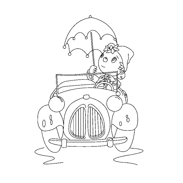 Coloriage Oui Oui Dans Sa Voiture - Voiture à imprimer