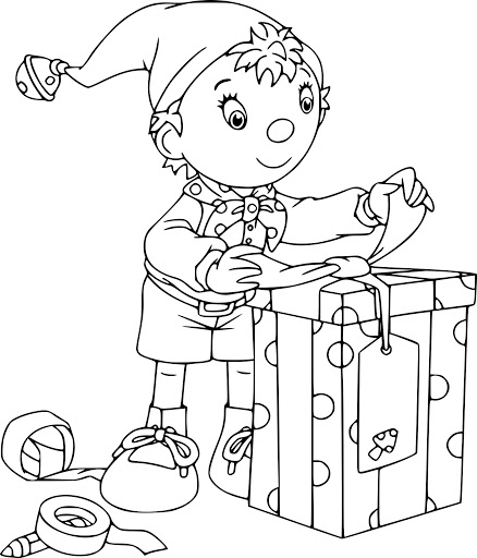Coloriage Oui Oui Debale Un Cadeau - Oui oui à imprimer