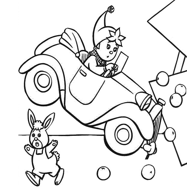 Coloriage Oui Oui En Voiture - Voiture à imprimer