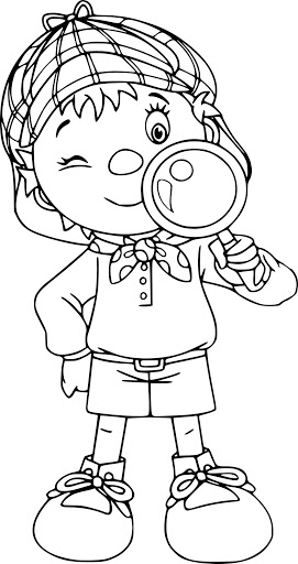 Coloriage Oui Oui Inspecteur - Oui oui à imprimer