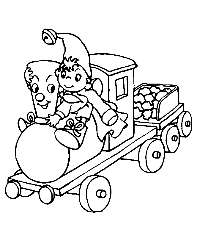 Coloriage Oui Oui Sur Le Train - Oui oui à imprimer
