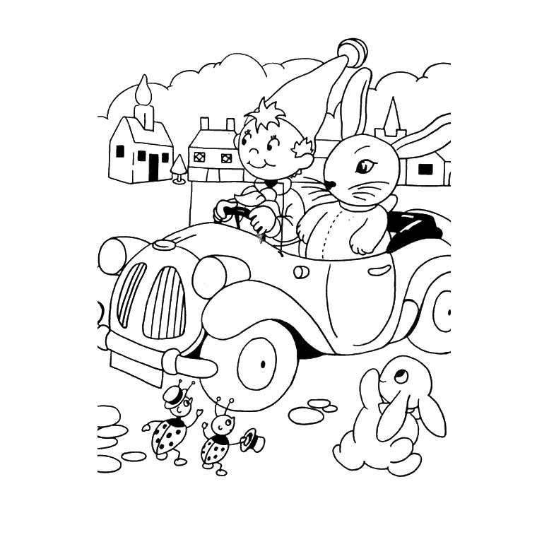 Coloriage Oui Oui Voiture - Voiture à imprimer