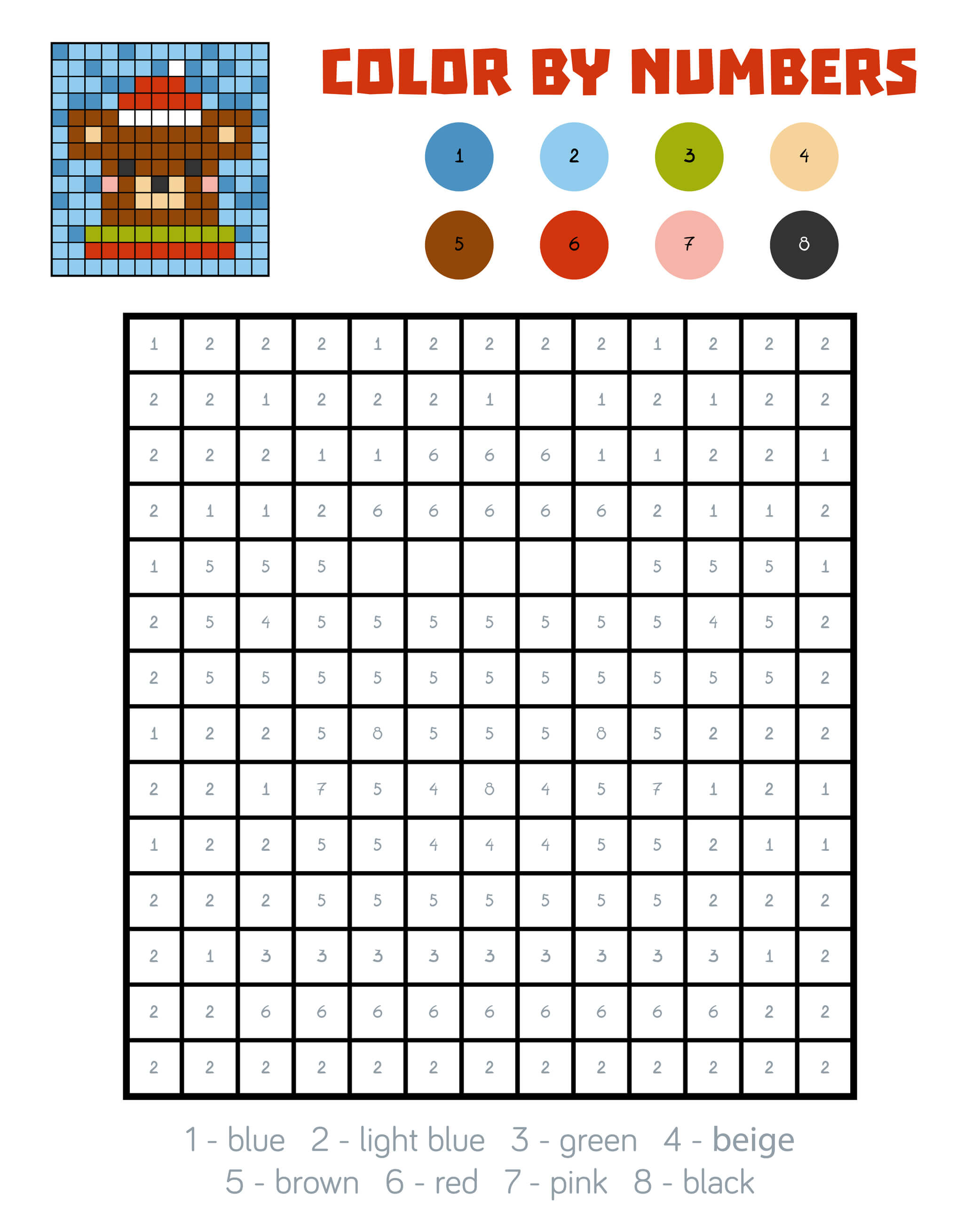 Coloriage Ours Avec Chapeu Du Père Noël Pixel - Magique cp à imprimer