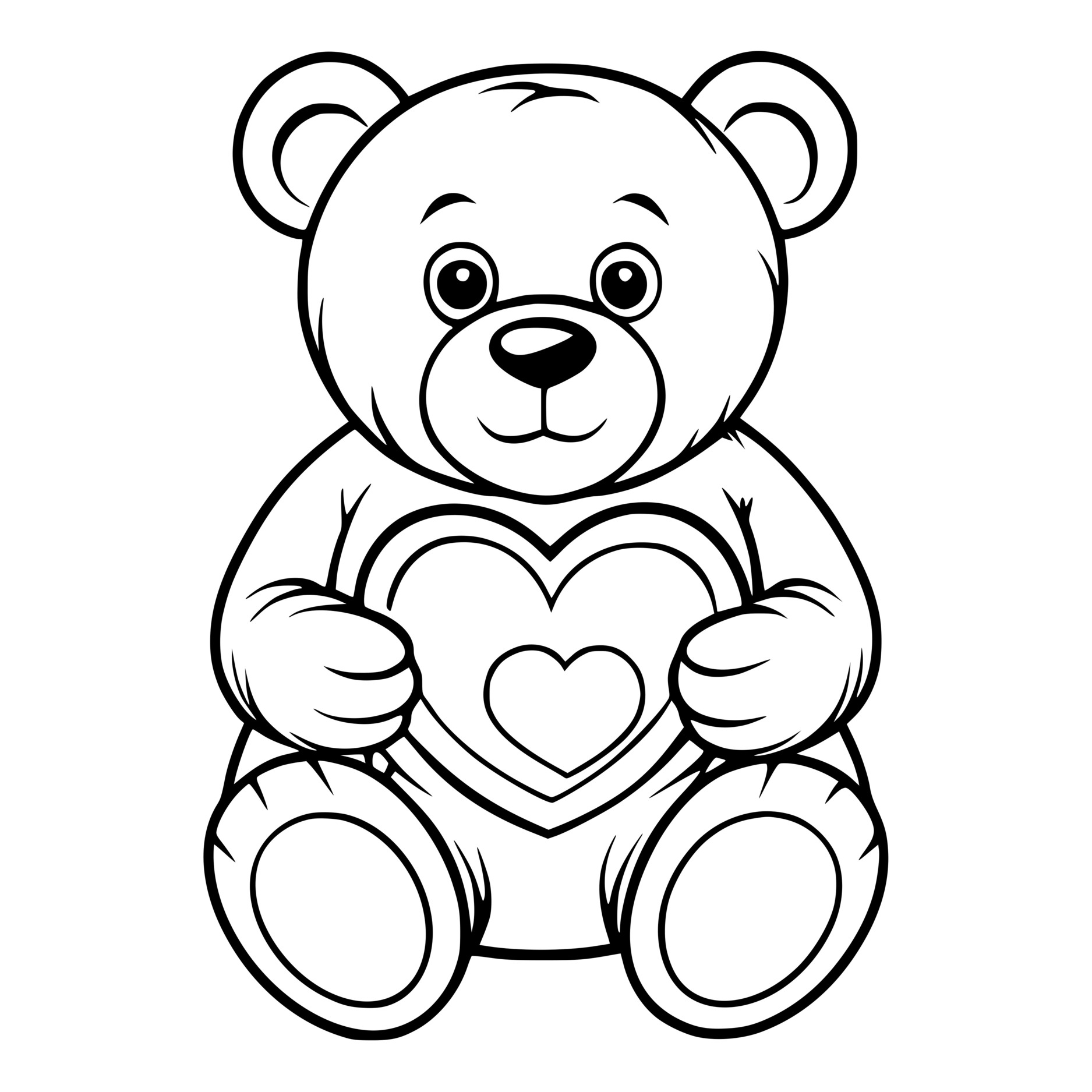 Coloriage Ours Cœur Dans Les Mains Saint Valentin - Saint-Valentin à imprimer