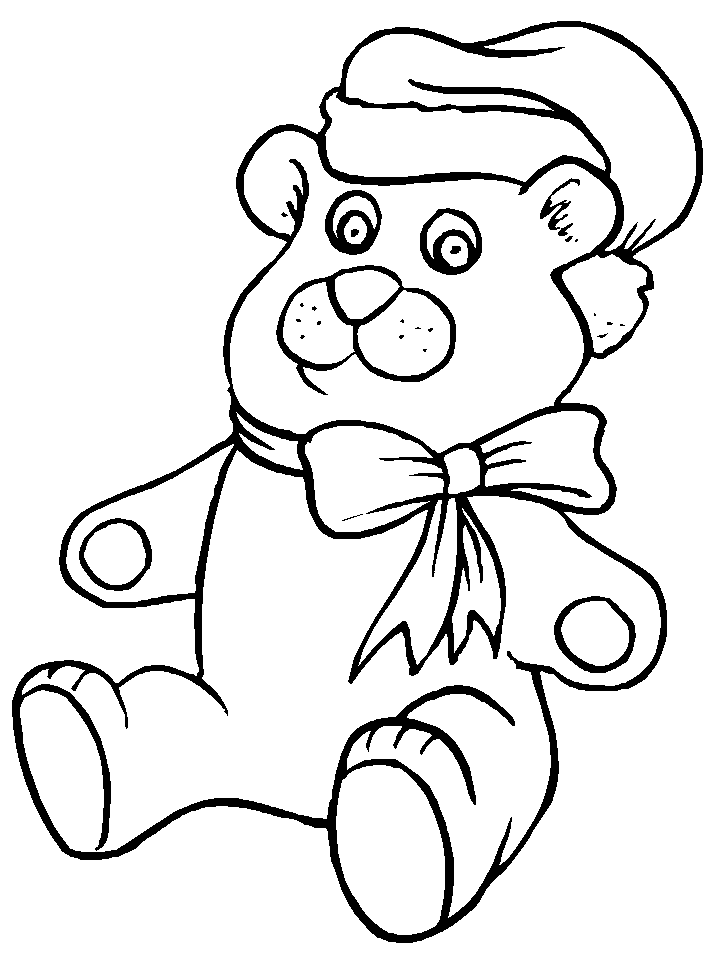 Coloriage Ours Peluche - Noël à imprimer