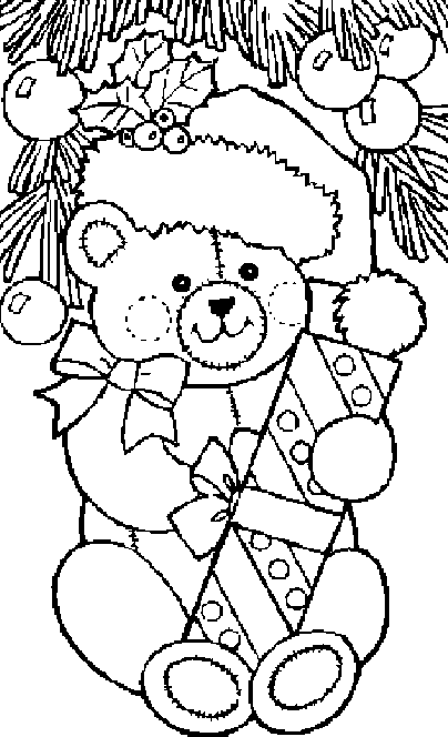 Coloriage Ourson En Peluche - Noël à imprimer