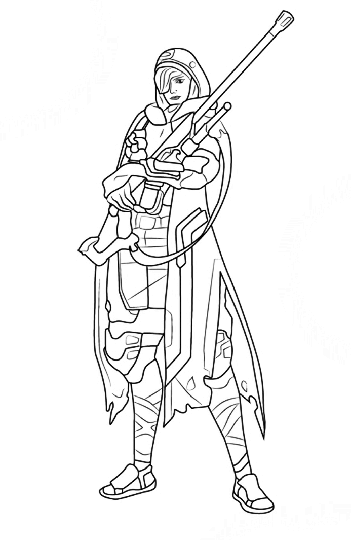Coloriage Overwatch Ana Biotic Rifle - Overwatch à imprimer