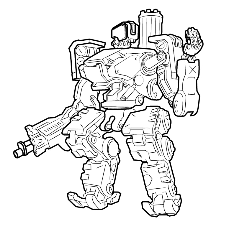 Coloriage Overwatch Bastion - Overwatch à imprimer