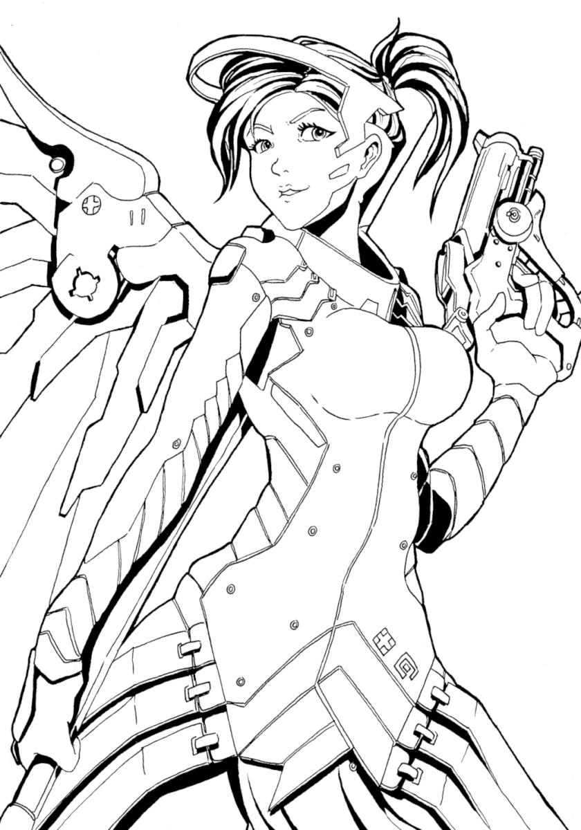 Coloriage Overwatch D Va Role Tank - Overwatch à imprimer