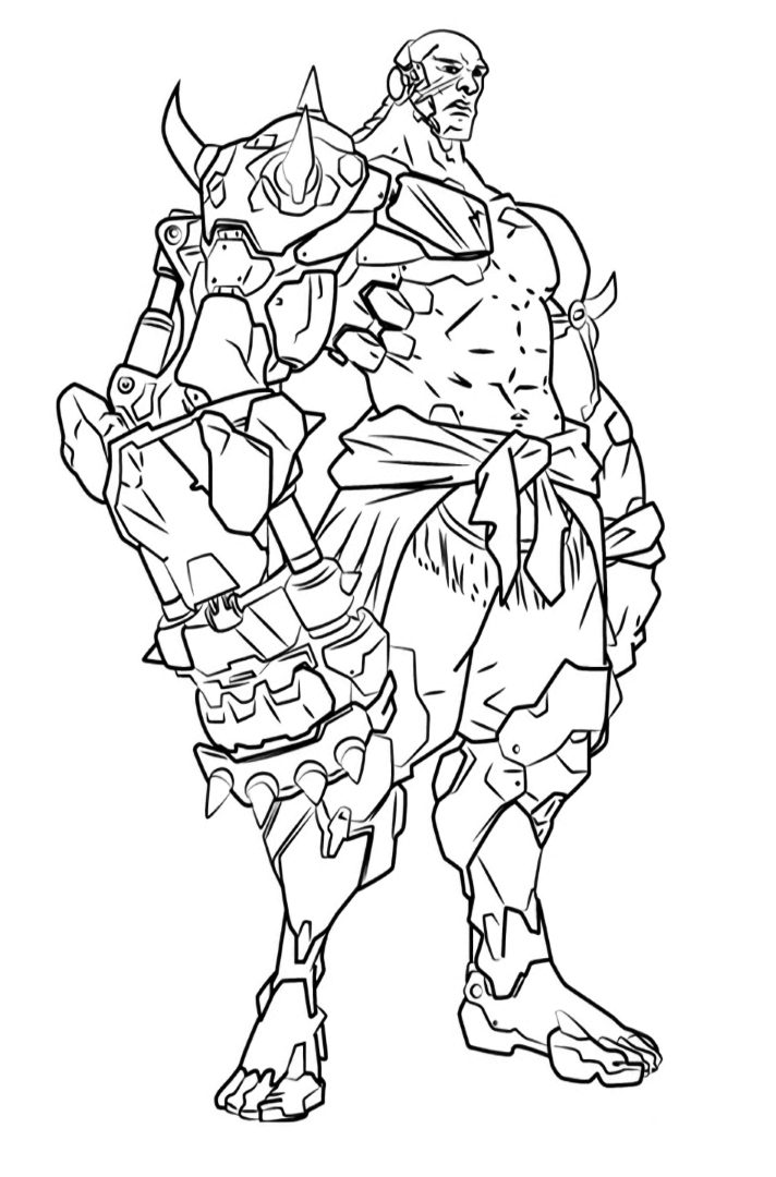 Coloriage Overwatch Doomfist Hand Cannon - Overwatch à imprimer