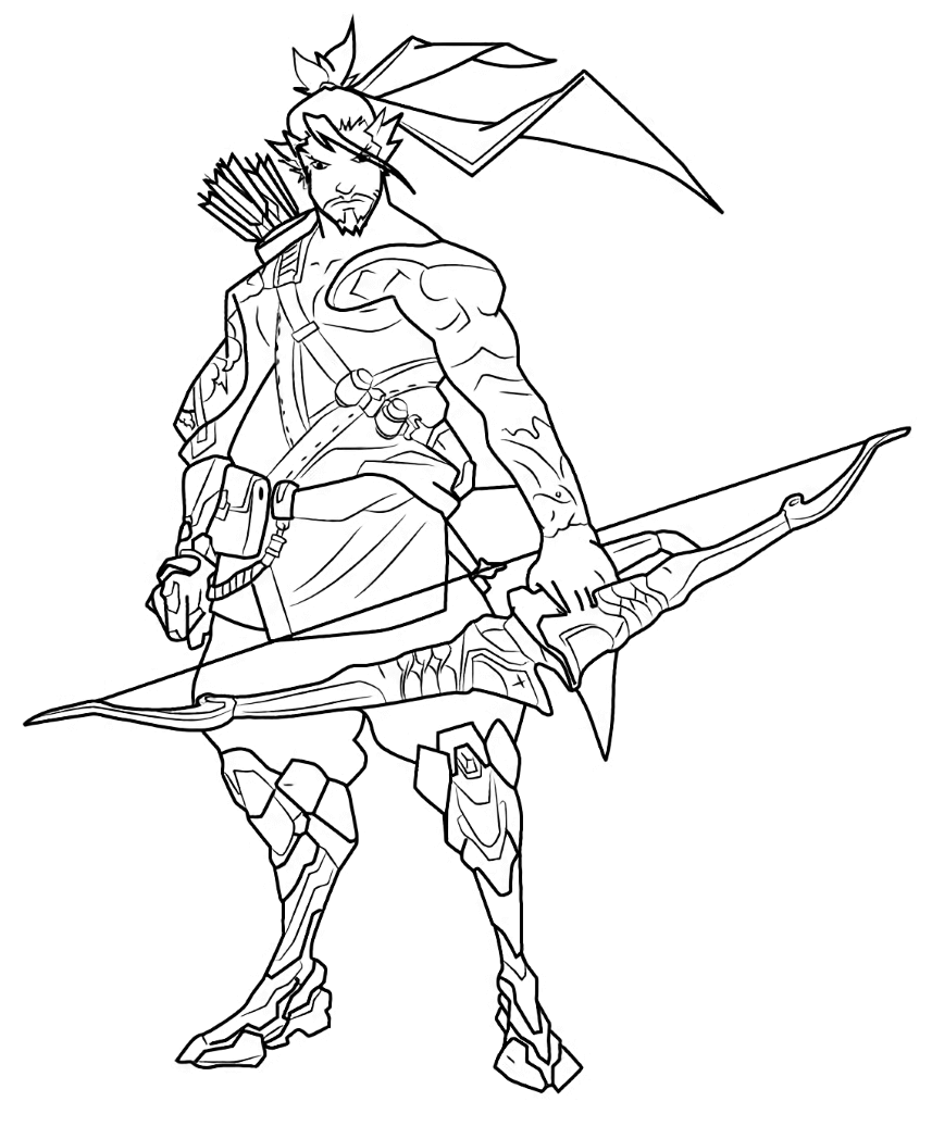 Coloriage Overwatch Hanzo - Overwatch à imprimer
