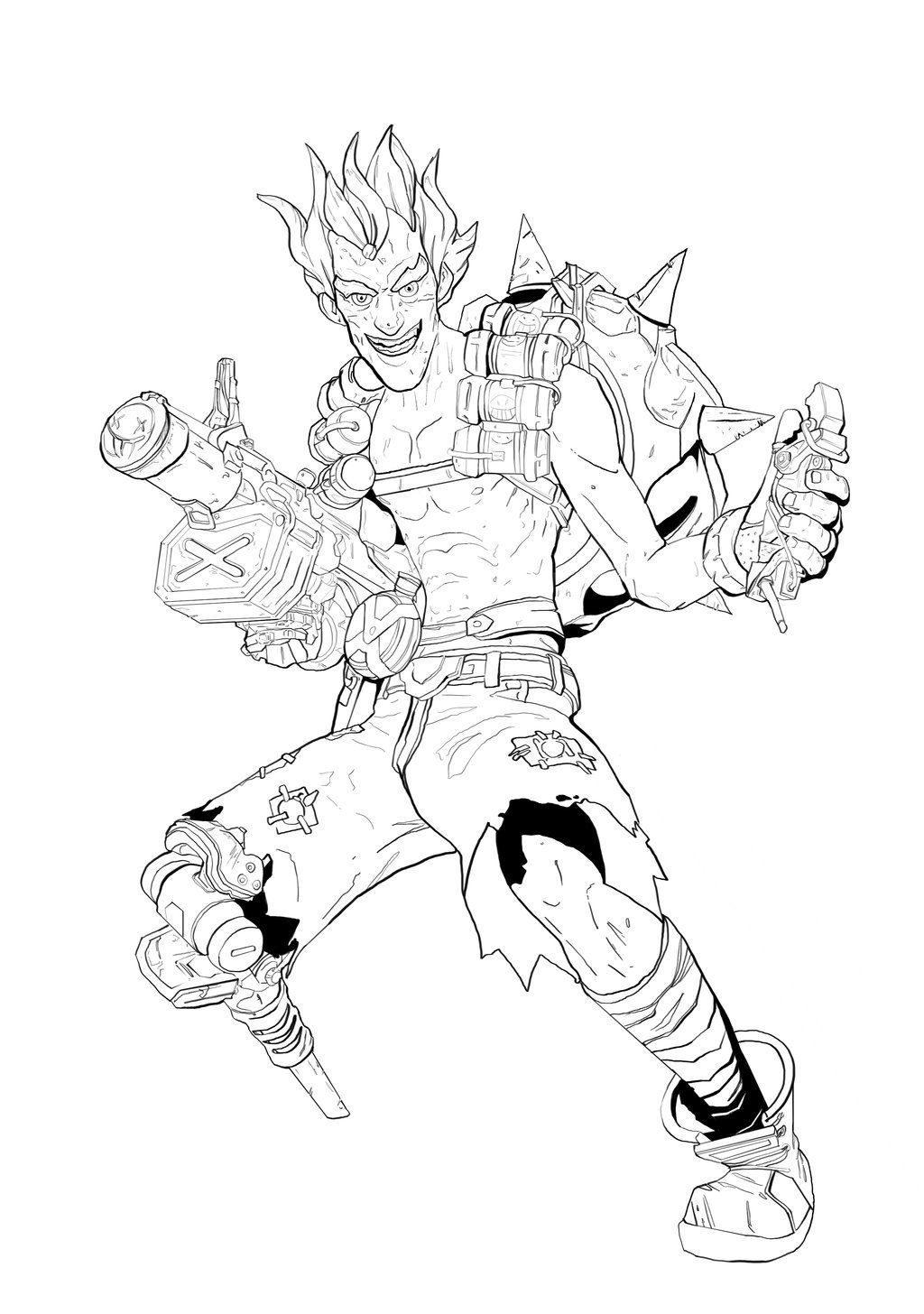 Coloriage Overwatch Junkrat Frag Launcher - Overwatch à imprimer