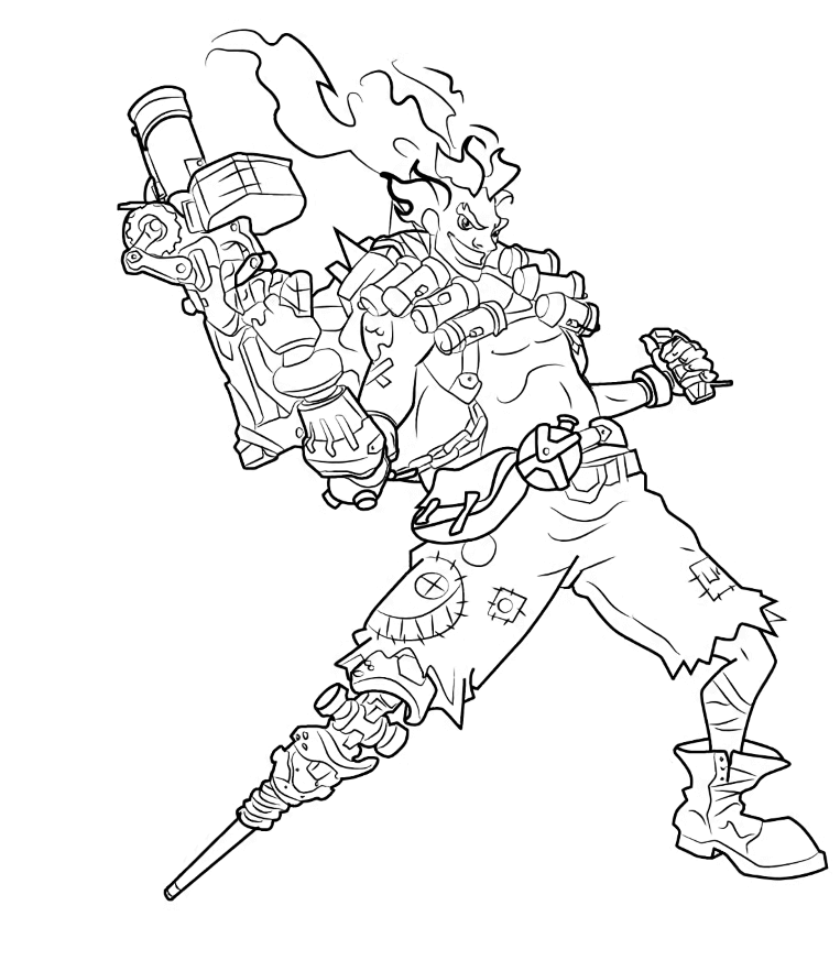 Coloriage Overwatch Junkrat - Overwatch à imprimer