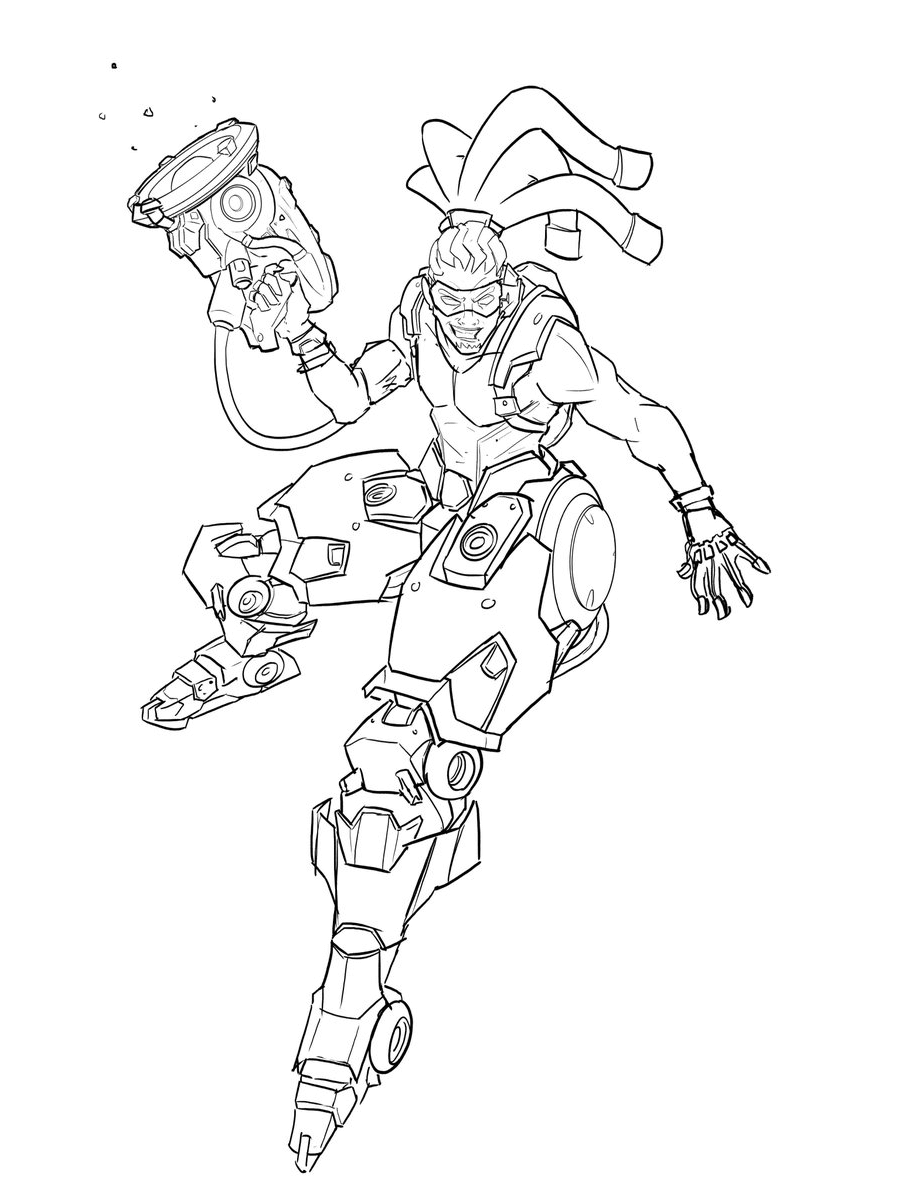 Coloriage Overwatch Lucio Sonic Amplifier - Overwatch à imprimer