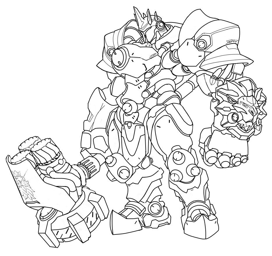 Coloriage Overwatch Reinhardt - Overwatch à imprimer