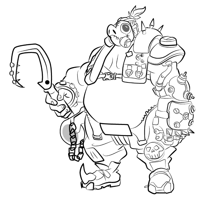 Coloriage Overwatch Roadhog - Overwatch à imprimer