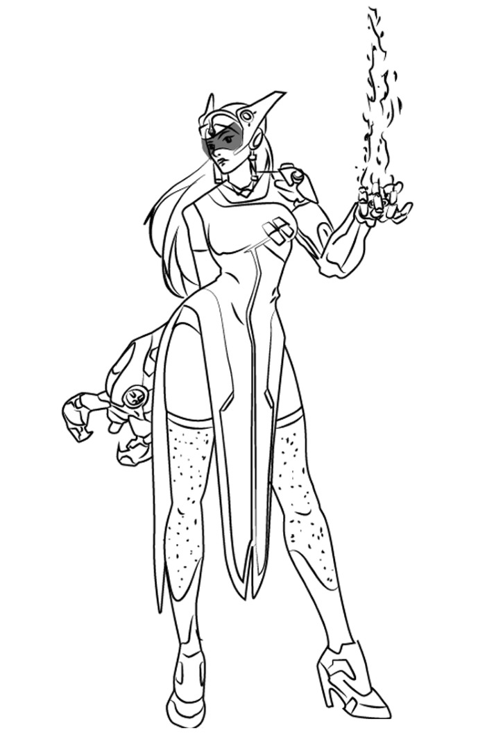 Coloriage Overwatch Symmetra Photon Projector - Overwatch à imprimer