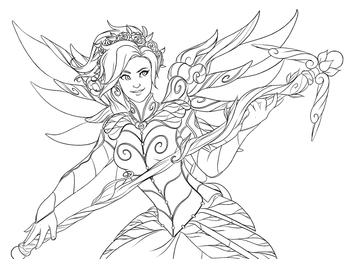 Coloriage Overwatch Tracer Lena Oxton - Overwatch à imprimer
