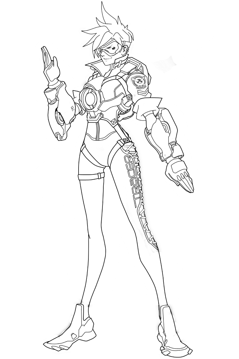 Coloriage Overwatch Lena Oxton - Overwatch à imprimer
