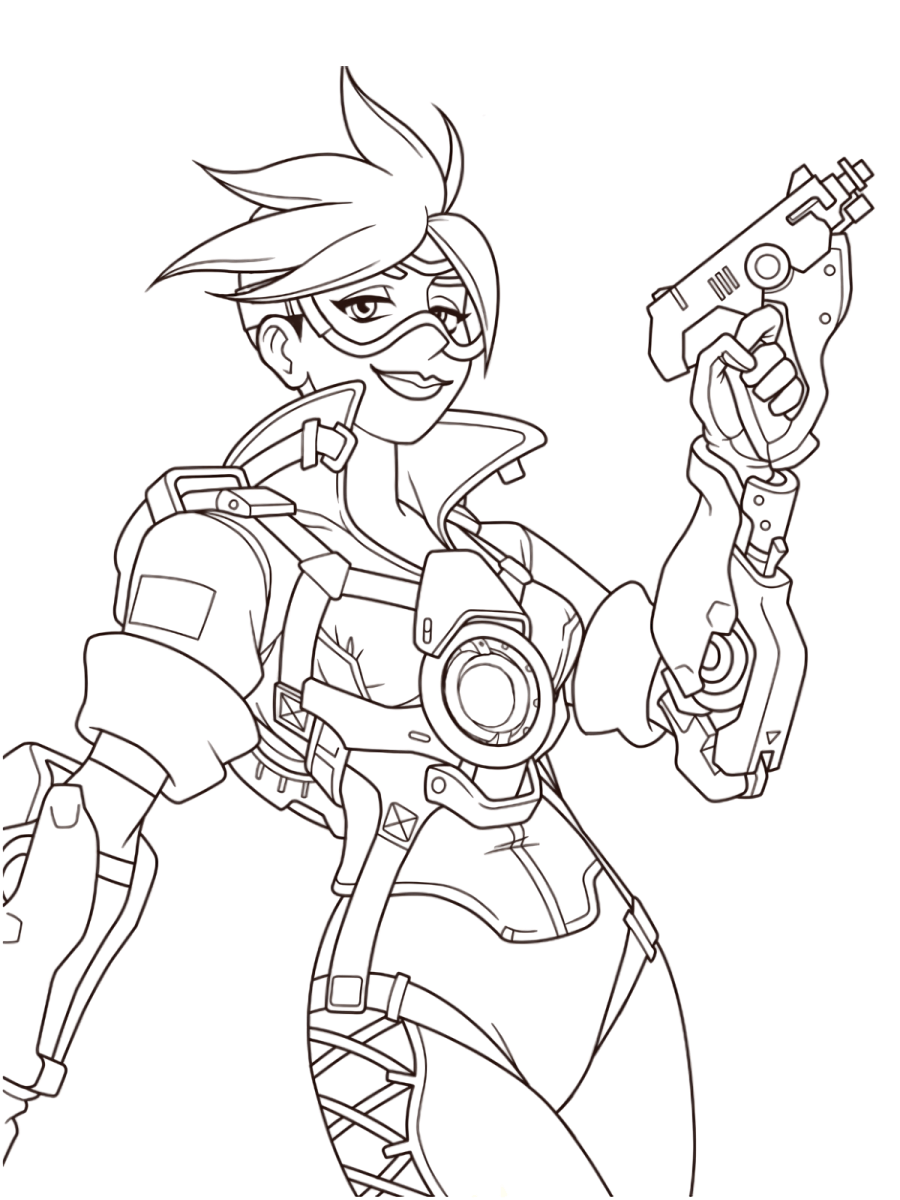Coloriage Overwatch Tracer Role Damage - Overwatch à imprimer