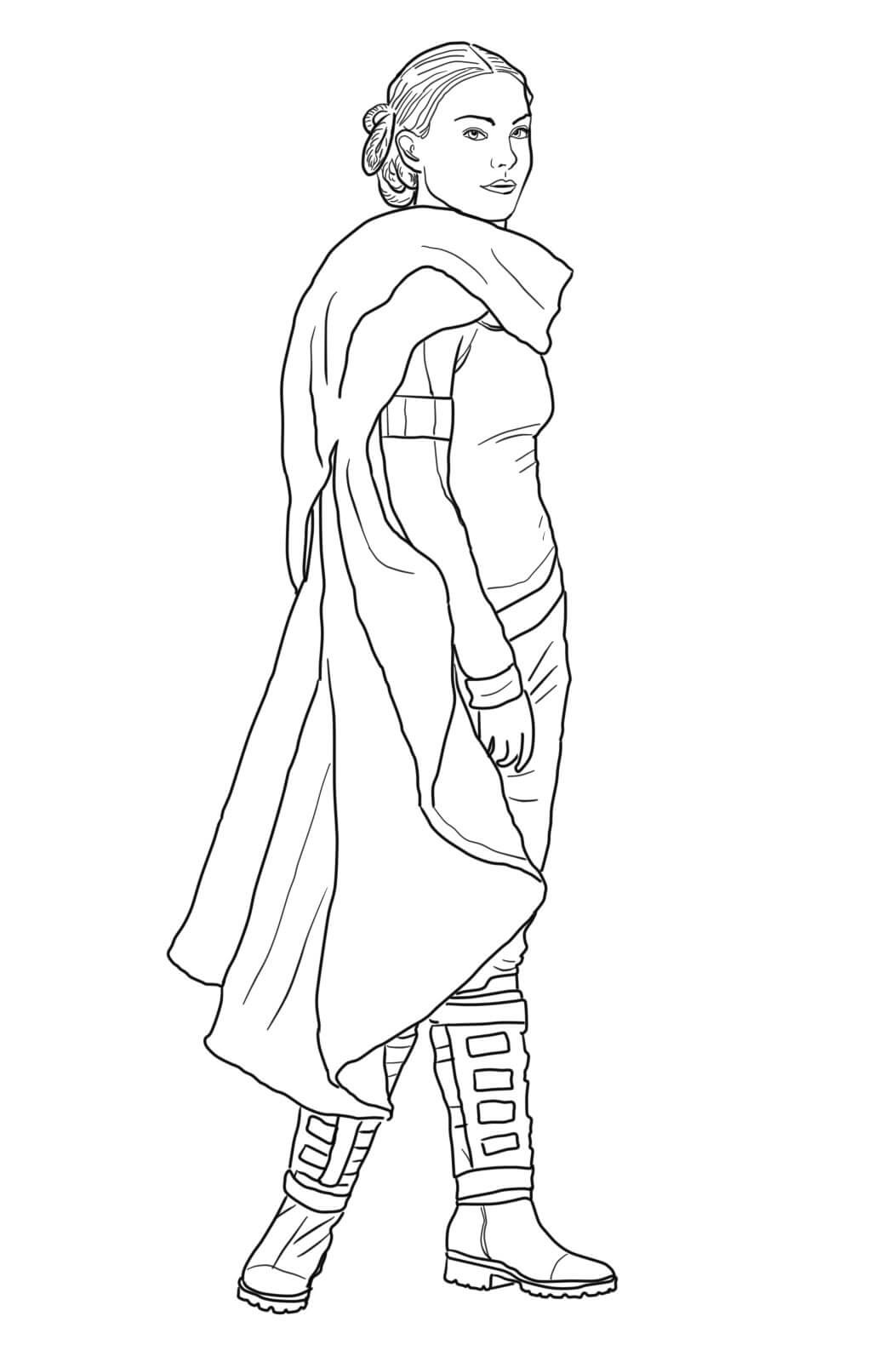 Coloriage Padmé Amidala - Star Wars Episode II - Star wars à imprimer