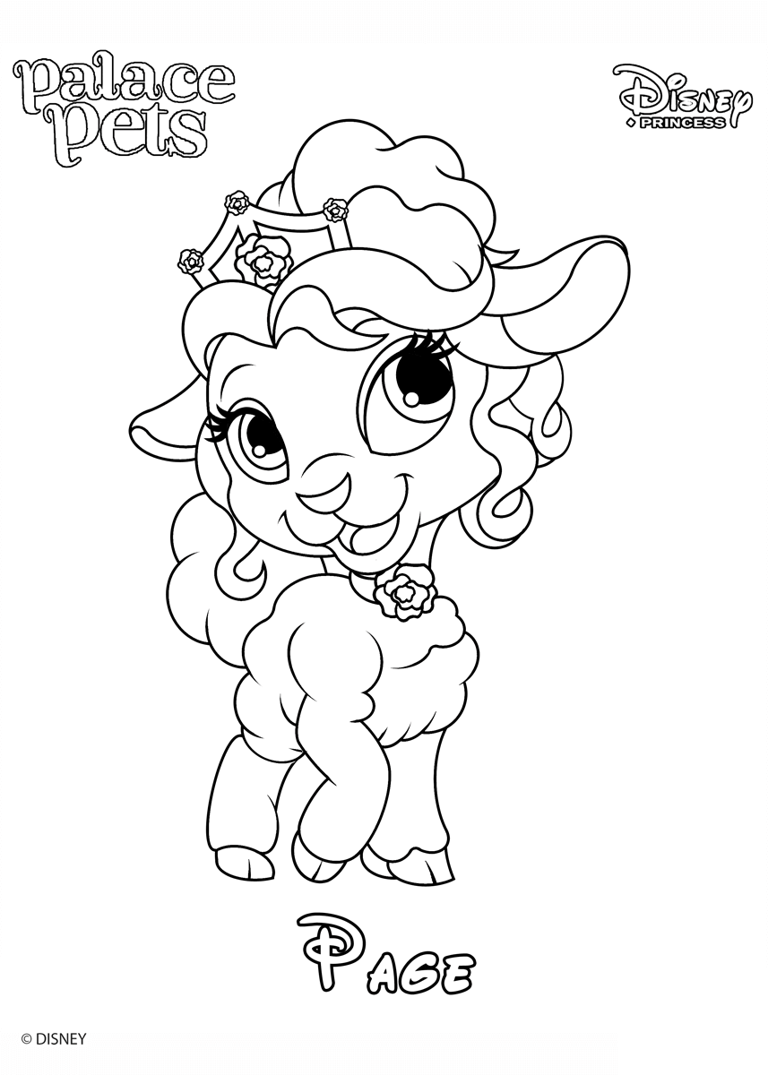 Coloriage Page Princess Disney - Palace pets à imprimer