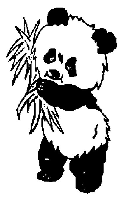 Coloriage Panda Debout Mange Des Feuilles - Panda à imprimer